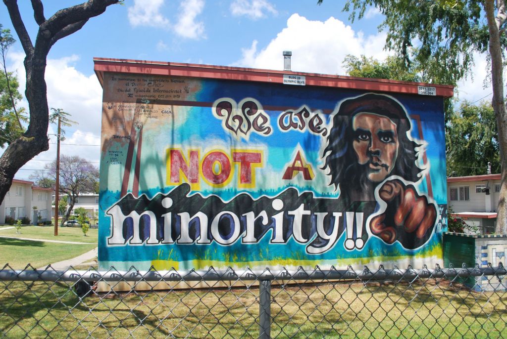 militant mural in east Los Angeles: Strident voices from some quarters have grown louder.