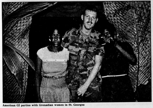 American GI parties with Grenadian women in St. Georges